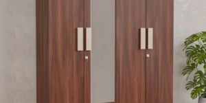 4 Door Wooden Wardrobe with Mirror