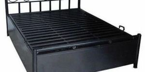 Designer Metal Frame Bed with Headboard