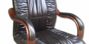 Executive Leather Office Chair with Wheels