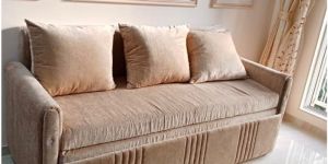 Fabric Sofa Cum Bed with Hidden Storage