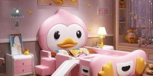 Kids Single Bed with Cartoon Headboard