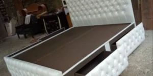 Storage Bed with Side Drawers and Cushioned Back