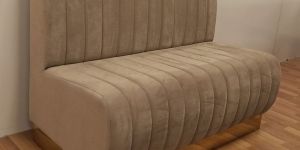 Velvet Channel Tufted Booth Sofa