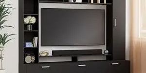 Wall Mounted TV Unit with Open Shelves