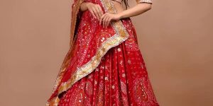 Ranas Red Bandhej Lehenga