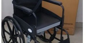 Premium Folding Powder Coated Commode Wheelchair With Safety Belt