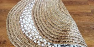 natural handcrafted braided round jute rug