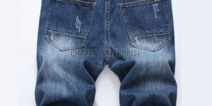 Mens Casual Distressed Denim Shorts with Pockets