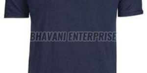 Mens Solid Color 100% Cotton Crew Neck T-shirt