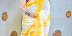 Shibori Print Linen Saree