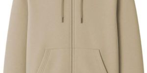Mens Beige Zipper Hoodie