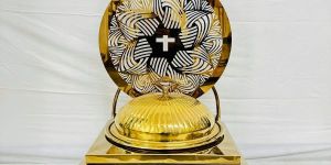 Golden Round Decorative Chafing Dish