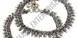 Traditional Oxidized Silver Anklets
