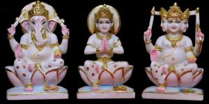 Multicolor Shiv Parivar Marble Statue