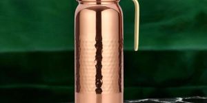 Pure Copper Hammered Jug With Brass Handle Kitchen Decor