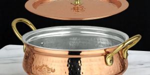 Pure Copper Kalai Lagaan Handi With Lid Lightweight Design