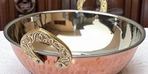 Steel Copper Kadai Wok Bowl