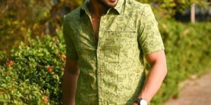 Green Snowy Mens Shirt