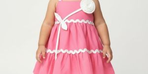 Baby Girl Pink Sleeveless Party Wear Fancy Frock