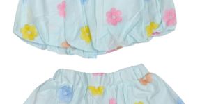 Baby Girls Floral Cotton Sleeveless Top & Bloomer Shorts Set