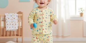 Baby Printed Cotton Front Open Babasuit Set