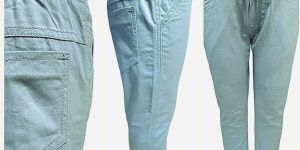 Kids Sky Blue Cotton Slim Fit Jogger Pant