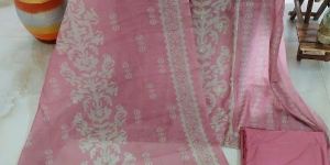 Pure Chanderi Mal Cotton Digital Printed Embellished Unstitched Suit