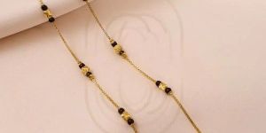 18K Black Beads Gold Plated Minimal Mangalsutra