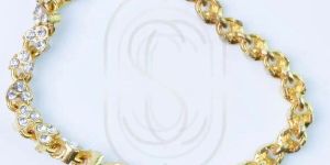 18K Diamond Cut Rolo Style Chain Bracelet