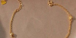 18K Gold Breaded Chain Bracelet for Women