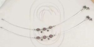 Gems Designer Silver Anklet
