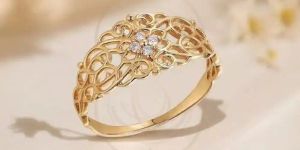 Mandala Style 18K Solid Yellow Gold Ring