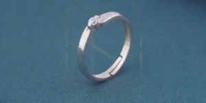 Sterling Silver Stone Studded Adjustable Finger Ring