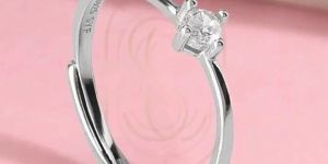 Sterling Silver Stone Studded Adjustable Ring