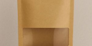 kraft window stand-up zip lock pouches