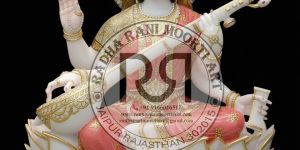 Marble Saraswati Mata Statue