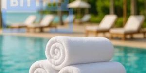 Cotton Striped Hotel Pool Towel