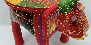 Elephant Shape Wooden Stool