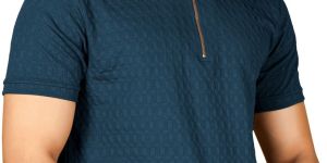 Navy Blue Polo Collor Men T-Shirt