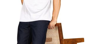 White Polo Neck T-Shirt
