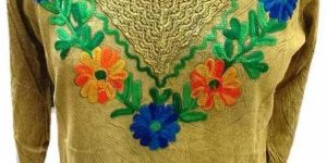 Yellow Rayon Ladies Embroidered Kurti