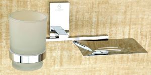 Twilight Brass Soap Dish with Tumbler Holder