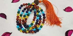 7 Chakra 8 Mm 108 Round Bead Mala