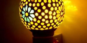 Polka Daisy Mosaic Ceramic Plug Night Lamp