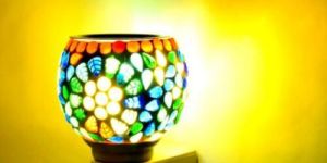 Rainbow Pebble Mosaic Ceramic Plug Night Lamp