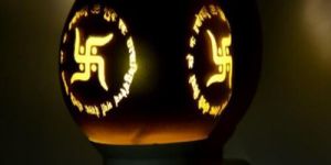 Sacred Swastik Symbol Ceramic Plug Night Lamp