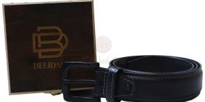 Men Black Genuine Leather Belt