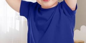 Boys Blue Solid T Shirt