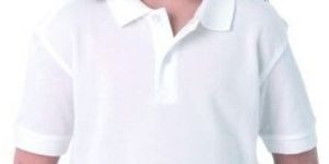 Girls White Plain Polo T Shirt