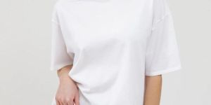 Ladies Plain Cotton Oversized T Shirt